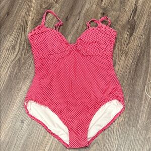 Jantzen Pink and Black Polka Dot Swimwear